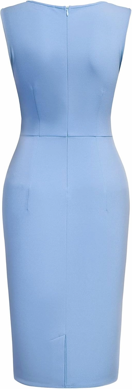 Miusol Women's Retro Ruffle Sleeveless Cocktail Party Pencil Dress