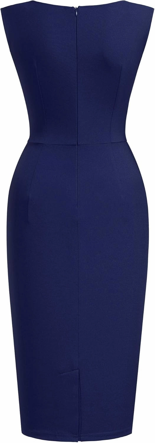 Miusol Women's Retro Ruffle Style Slim Work Pencil Dress