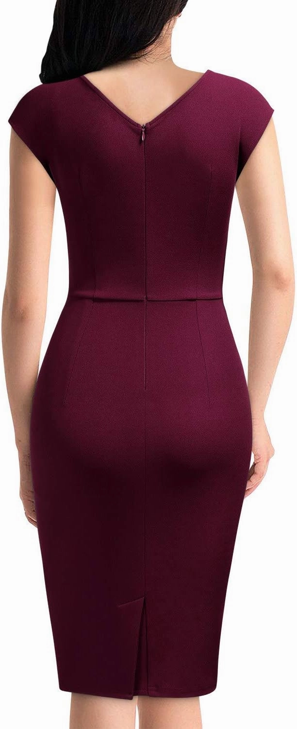 Miusol Women's Vintage Slim Style Sleeveless Business Pencil Dress