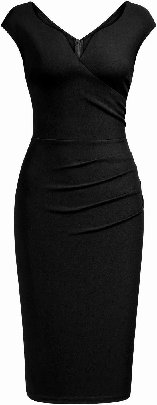 Miusol Women's Vintage Slim Style Sleeveless Business Pencil Dress
