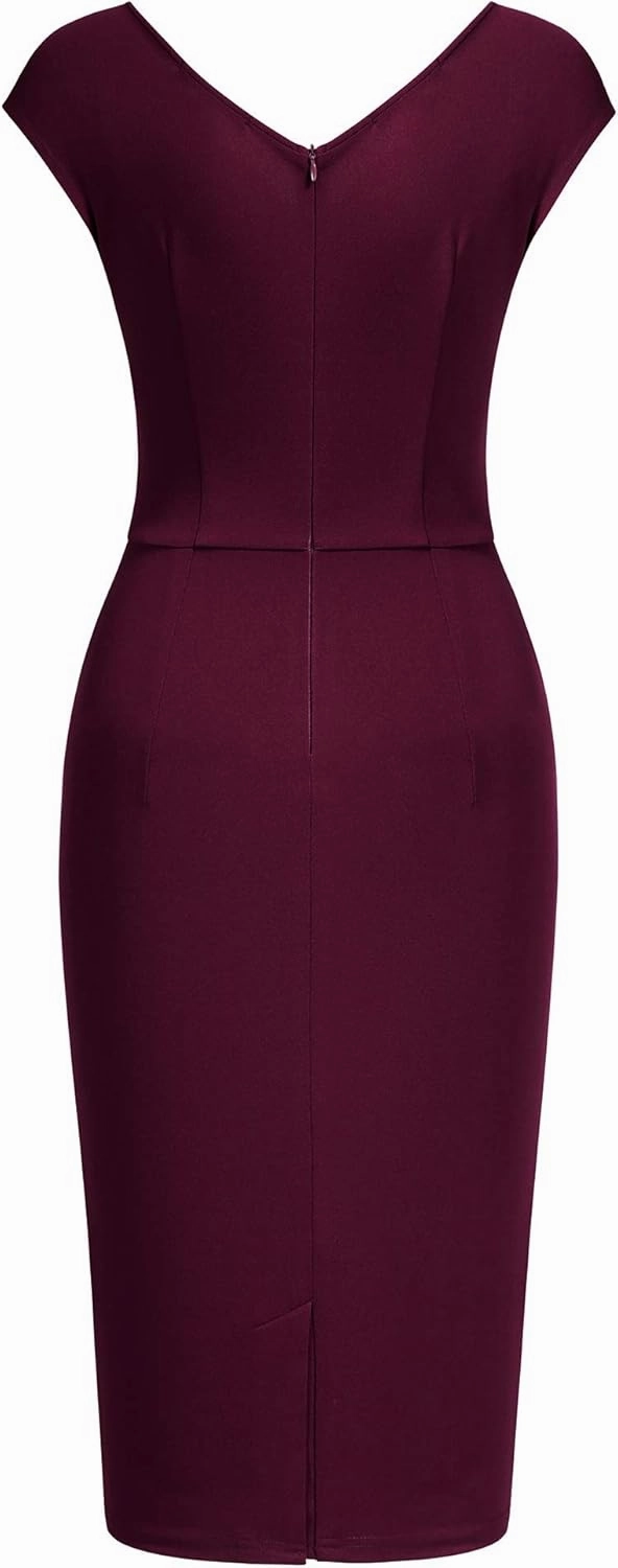 Miusol Women's Vintage Slim Style Sleeveless Business Pencil Dress