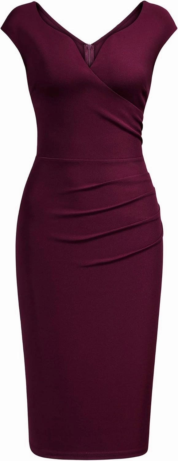 Miusol Women's Vintage Slim Style Sleeveless Business Pencil Dress