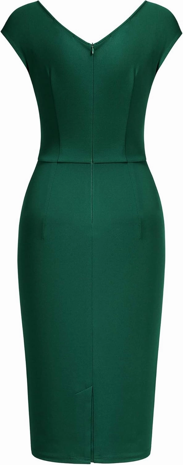 Miusol Women's Vintage Slim Style Sleeveless Business Pencil Dress