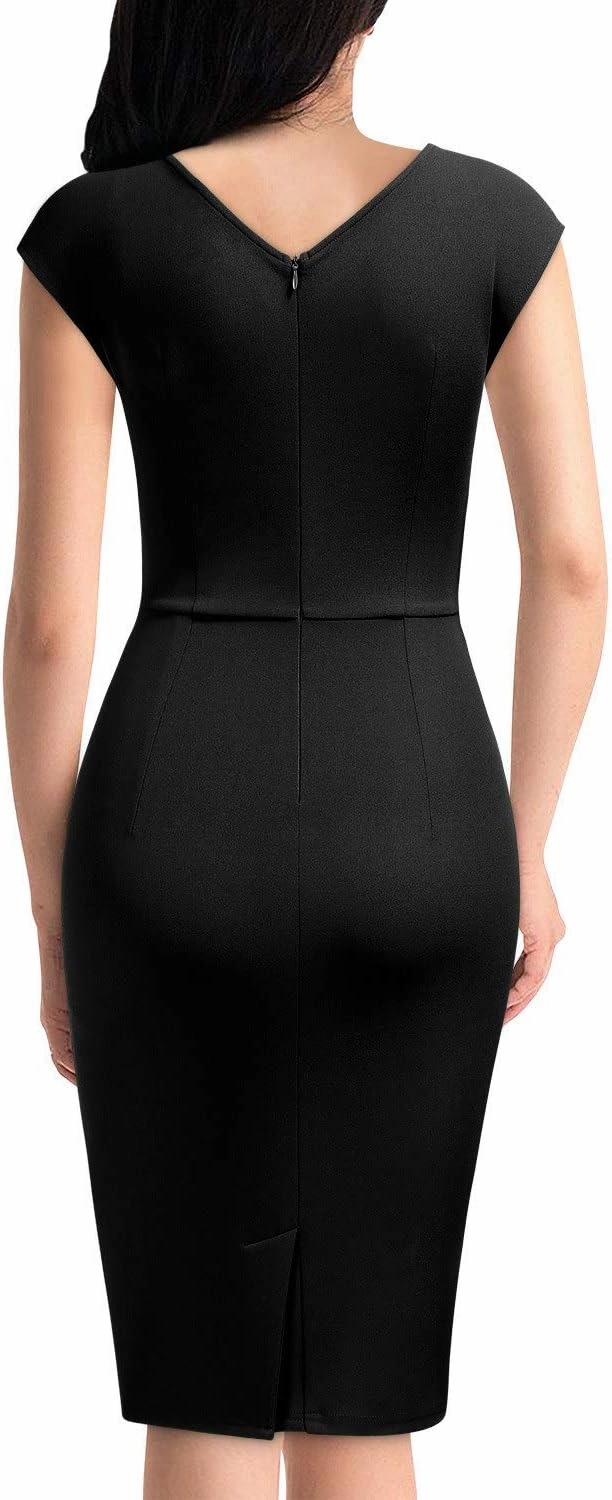 Miusol Women's Vintage Slim Style Sleeveless Business Pencil Dress