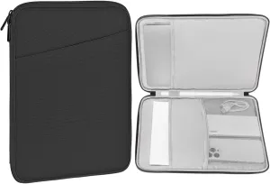 MoKo 12.9 Inch Tablet Sleeve Bag, Compatible with 13 Inch New iPad Pro M4 & Air M2 2024, iPad Pro 12.9 inch M2&M1, Galaxy Tab S8 /S9  12.4", Waterproof Bag Carrying Case with Pocket, Dark Gray