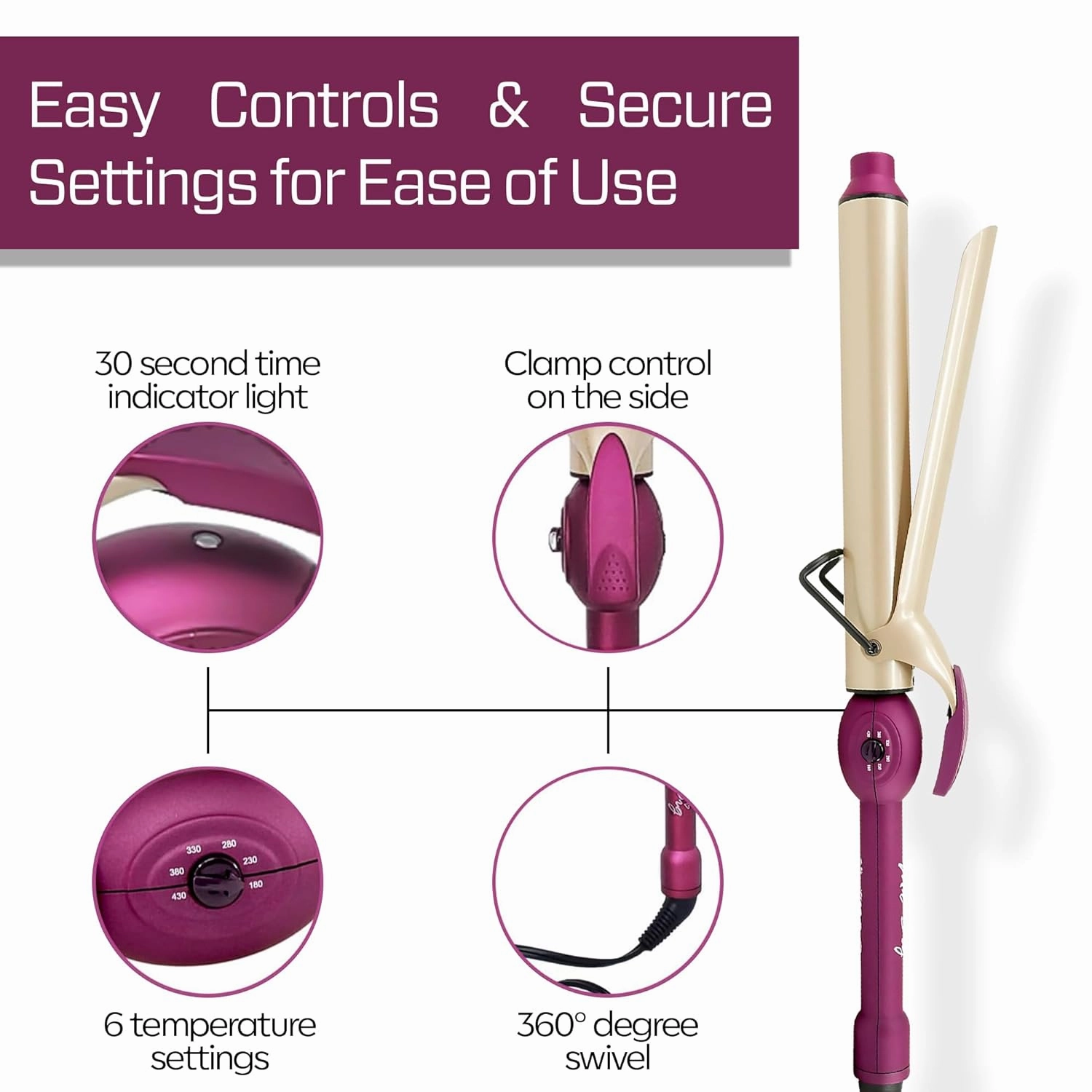 Mr Big Original Hair Curling Iron Wand - The Best, Longest XL Styling Curling Irons for Long Hair on The Market, Change Flat Bed Head Hair with This Waver Curler into Beach Waves, 9.5" Barrel, 1.25"
