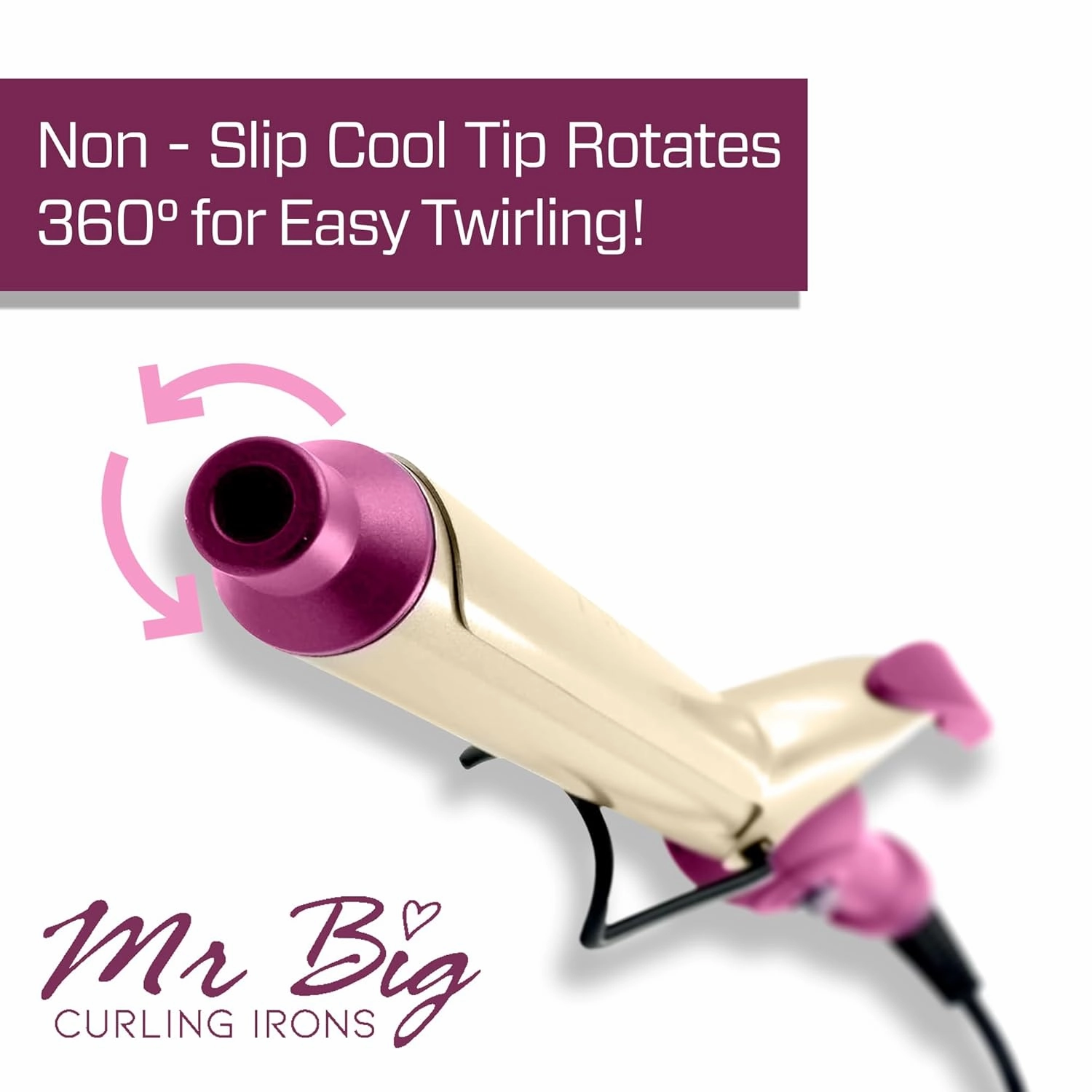 Mr Big Original Hair Curling Iron Wand - The Best, Longest XL Styling Curling Irons for Long Hair on The Market, Change Flat Bed Head Hair with This Waver Curler into Beach Waves, 9.5" Barrel, 1.25"