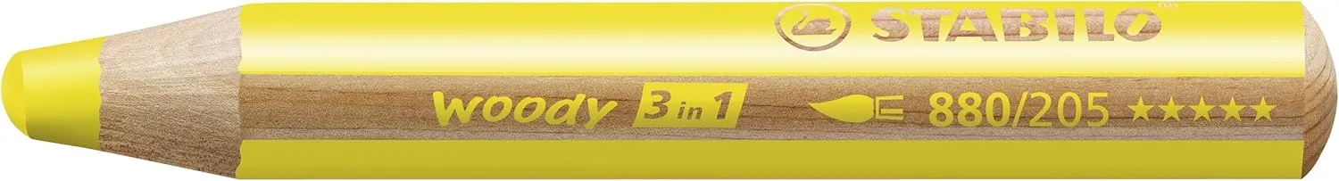 Multi-talented Pencil - STABILO woody 3-in-1 - Wallet of 18 - Assorted Colors   Sharpener
