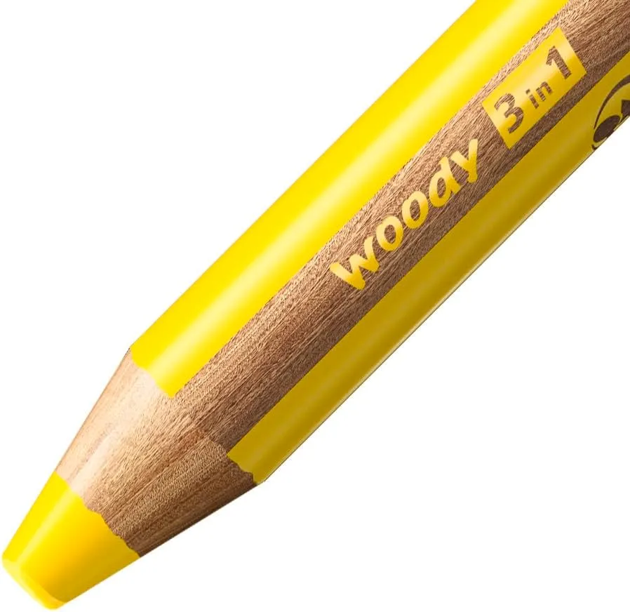 Multi-talented Pencil - STABILO woody 3-in-1 - Wallet of 18 - Assorted Colors   Sharpener