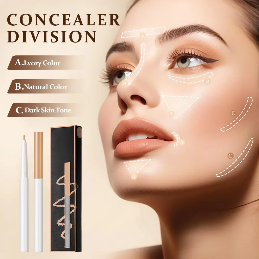 Multifunctional Concealer Stick, 2025 New Waterproof Full Coverage Beauty Concealer Pencil, Change The Lip Line Concealer Pen, Refine the Brow Shape Lift Brow (1*Natural Colour, One Size)