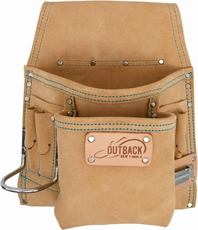 OX Tools Trade Series Suede Leather Tool/Fastener Pouch - 8 Pockets | Heavy Duty Leather & Reinforced Riveting