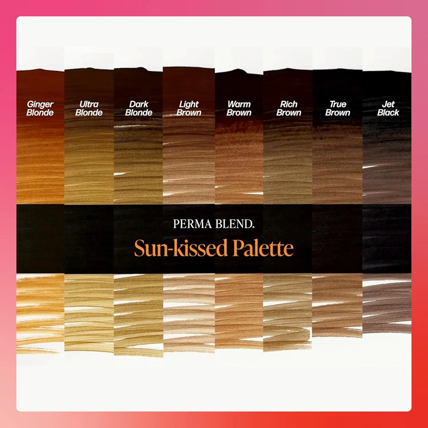 Perma Blend Sun-Kissed Palette Eyebrow Tattoo Ink Pigment Set, Professional Brow Microblading Supplies, Ultra, Dark and Ginger Blonde, Light, Warm, Rich and True Brown and Jet Black, 1/2 oz Bottles