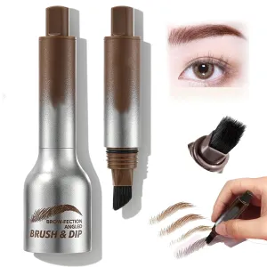 Primelith Eyebrow, Primelith Brow Brush, Eyebrow Brush with Color Angled 𝐁𝐫𝐮𝐬𝐡 & Dip (brown)