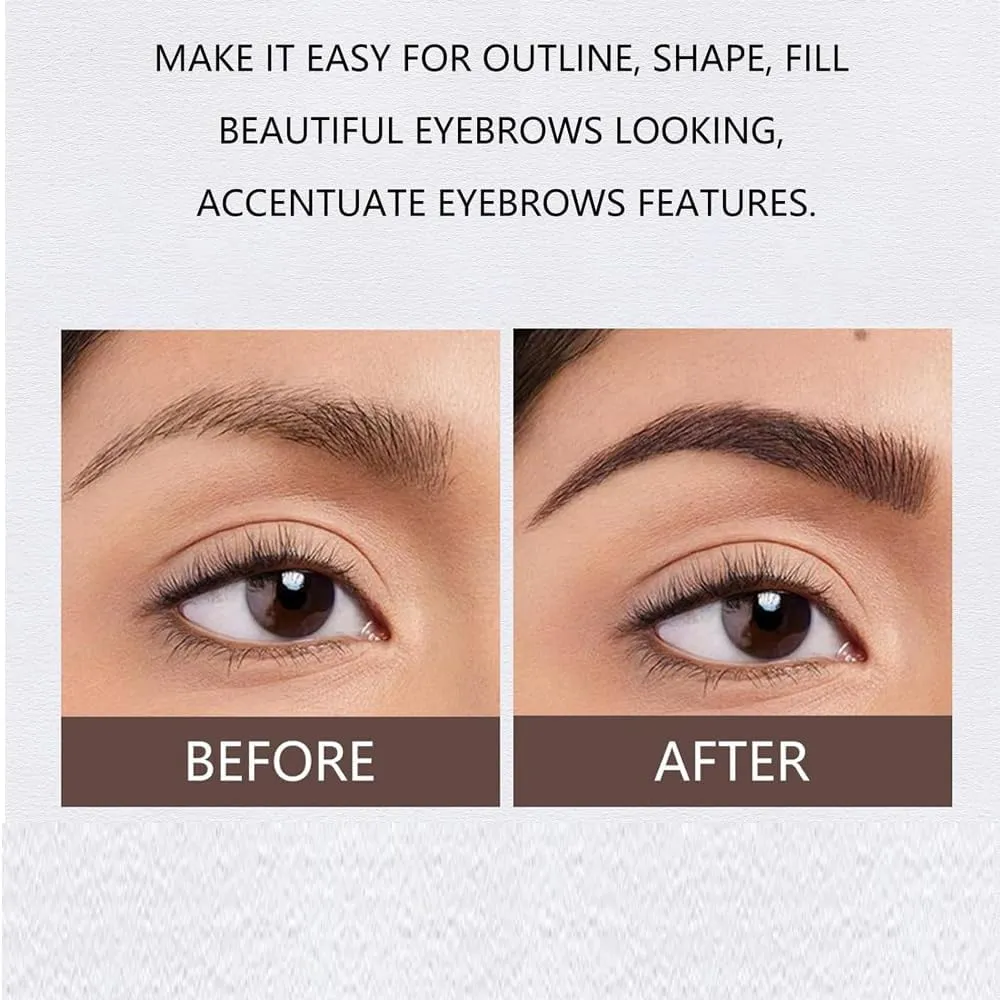 Primelith Eyebrow, Primelith Brow Brush, Eyebrow Brush with Color Angled 𝐁𝐫𝐮𝐬𝐡 & Dip (brown)