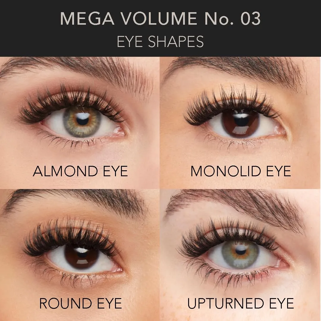 Pro Lash SoftWear Professionally Styled Lash Clusters - Seamless, Lightweight Lashes - 7-Day Cluster Eyelash Extensions - Waterproof Lashes Clusters - 3 Sets - Mega Volume No. 03 Black