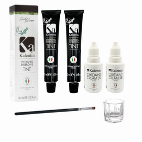 Professional Kalentin Eyebrow Color 2-Pack Plus 2 Developers (Dark Brown)