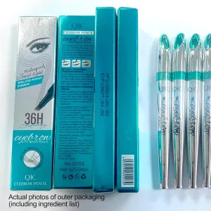 Q703 Waterproof Precision Eyebrow Stylus Pen for Natural, Lasting Brows, 4-Tip (2#Dark Brown)