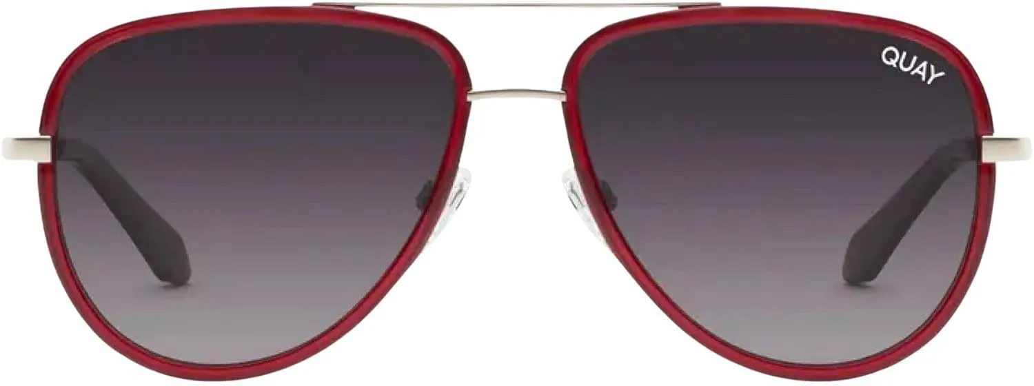 Quay - Sunglasses for Men & Women, Polarized Aviator Lenses with UV Protection (All In Medium)