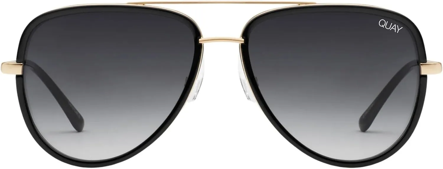 Quay - Sunglasses for Men & Women, Polarized Aviator Lenses with UV Protection (All In Medium)