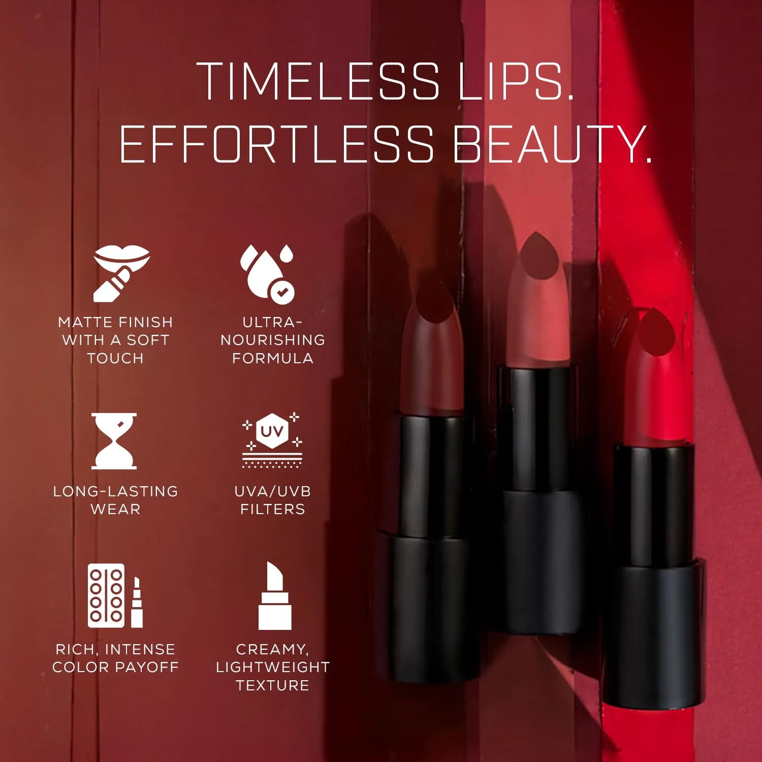 Radiant Professional Advanced Care Lipstick - Ultra Nourishing, Moisturizing Long Lasting Lipstick With Vitamin E- UVA UVB Filters - MATTE - Red Wine (208)