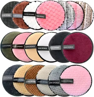 Reusable Cotton Rounds Makeup Remover Set – 5Pcs Soft Microfiber Pads for Face Cleansing, Washable Makeup Remover Puff, Eco-Friendly Facial Wipes, Mixed Colors for Daily Skincare Routine