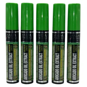 Rímel Aceite de Aguacate 13g (Avocado Oil Extract Mascara) - Maximum Length & Thickness (5 Pack) - Waterproof Intense Black
