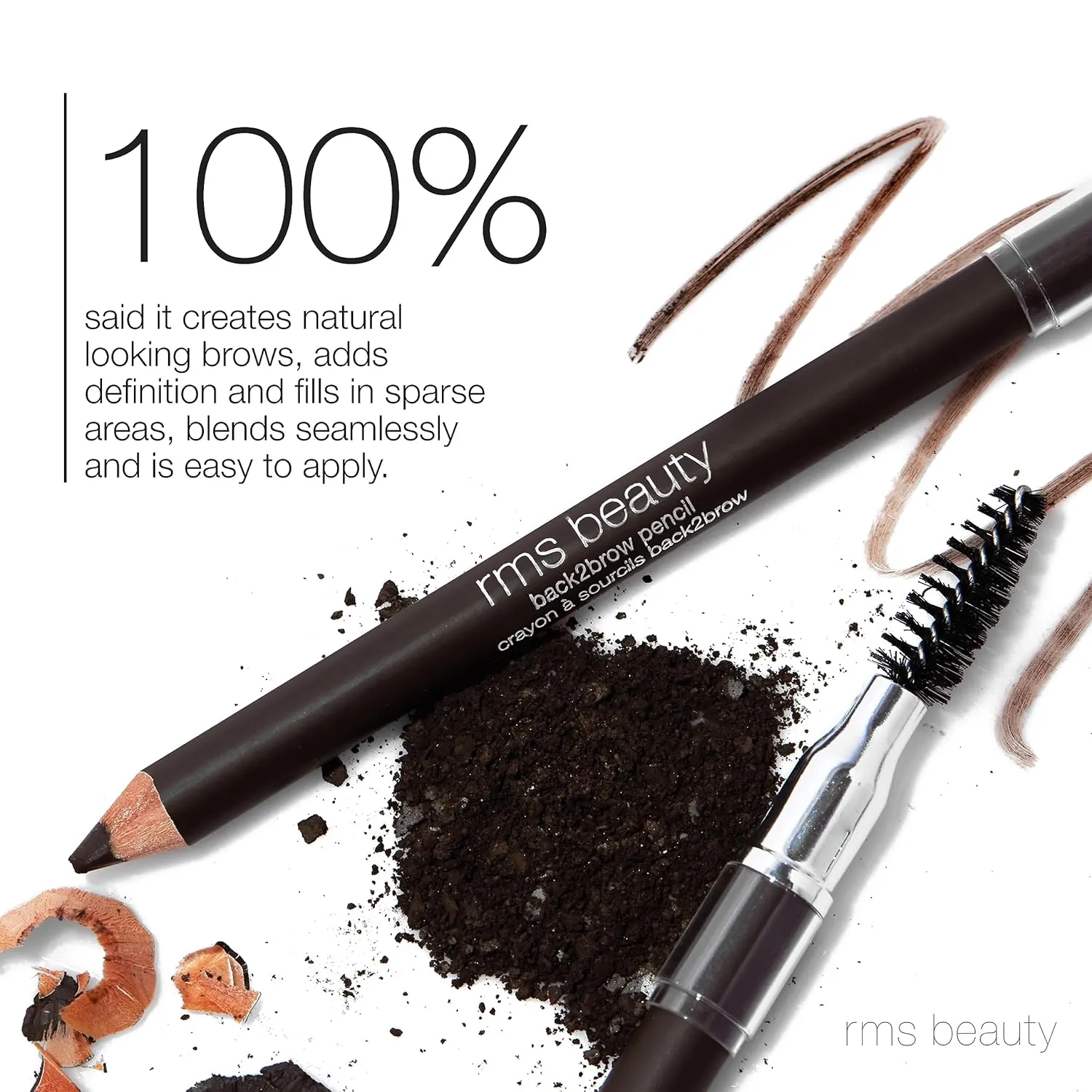 RMS Beauty Back2Brow Pencil, Brow Pencil with Spoolie, Blonde Eyebrow Pencil, Brown Eyebrow Pencil, Black Eyebrow Pencil, Eye Brow Pencil