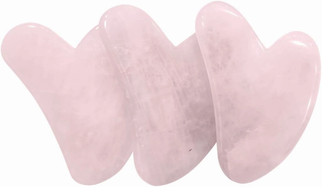 Rose Quartz Gua sha,Rose Quartz Gua Sha Facial Lifting Tool,Gua Sha SPA Massage,Gua Sha face massage tool,Skin Care Healing Equipment,Gua Sha SPA Face,Guasha Tool For Face (Pack of 3)
