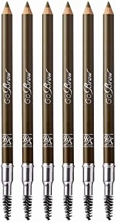 Ruby Kisses Go Brow Wooden Eyebrow Pencil (6 Count, Medium Brown)