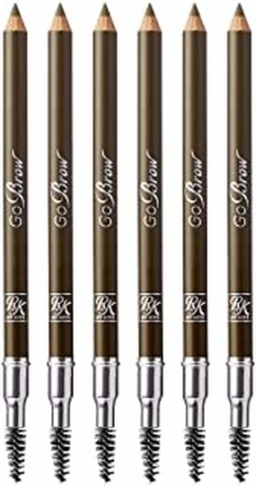 Ruby Kisses Go Brow Wooden Eyebrow Pencil (6 Count, Medium Brown)
