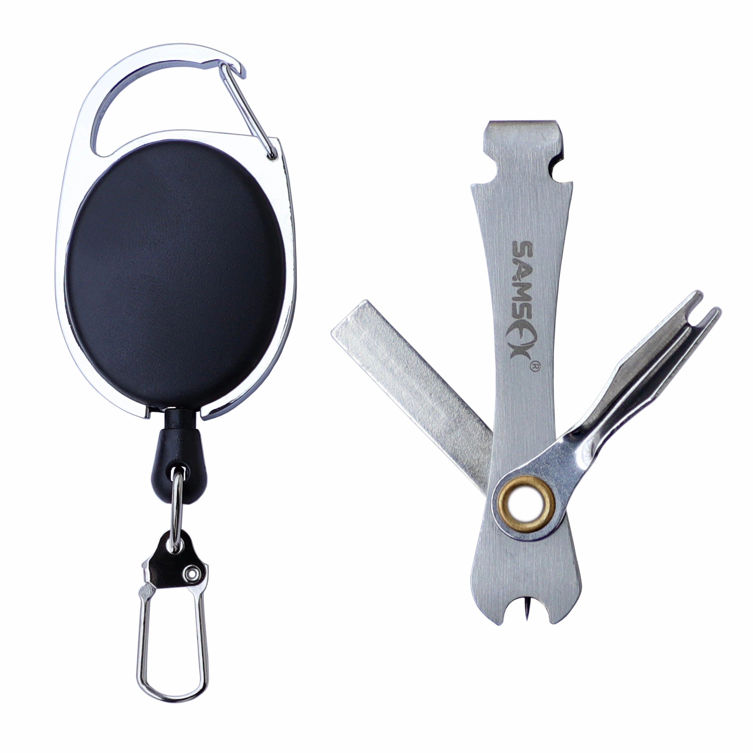 SAMSFX Fly Fishing Tool Trimmer Line Cutter Nippers Clipper Snip and Zinger Retractors Dropshipping