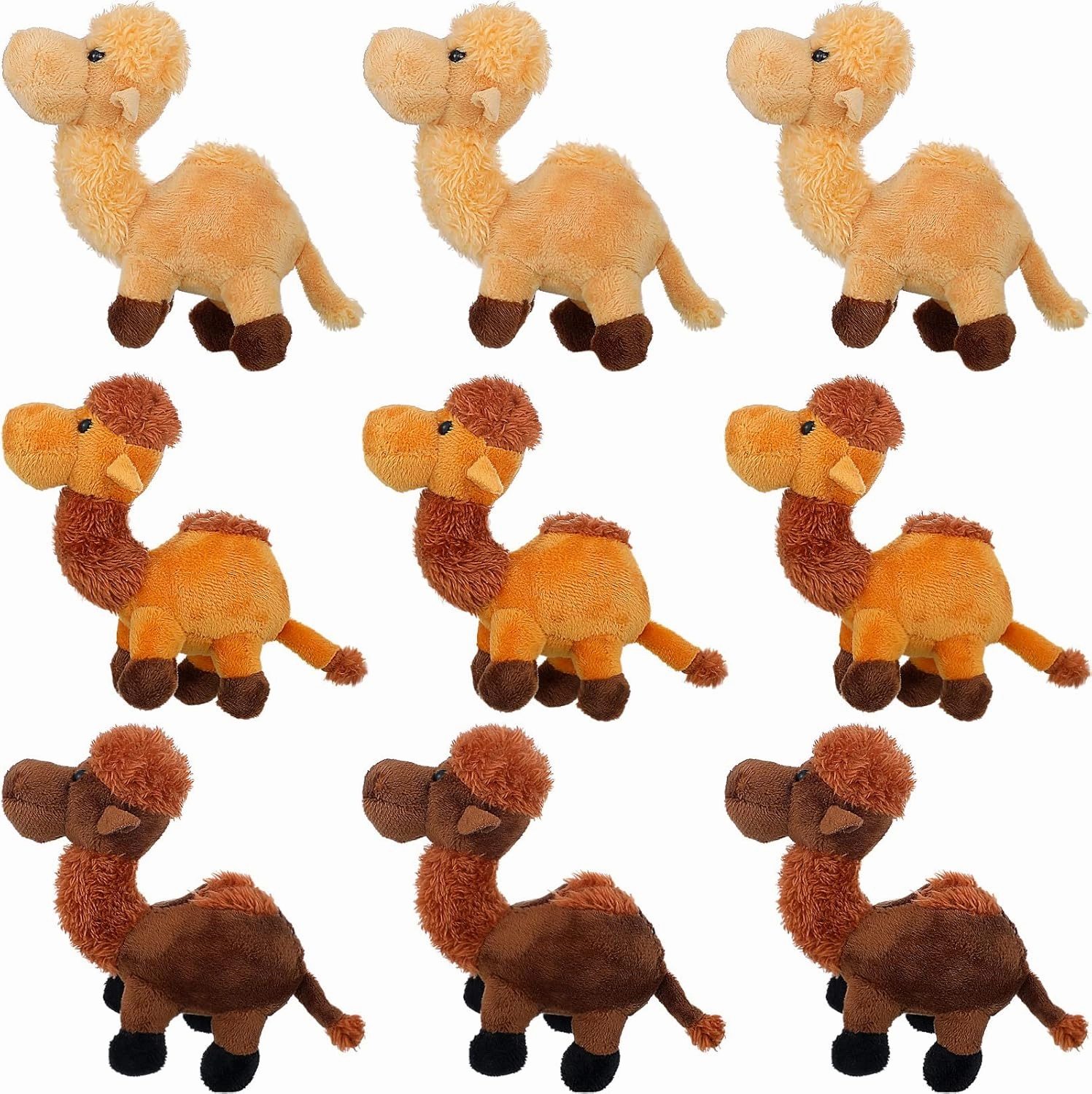 Sosation 9 Pack Camel Stuffed Animal Camel Plush Cute Doll Toy Soft Small Stuffed Hanging Ornaments for Keys Purse Backpack School Bags, DIY Birthday Party Favors, 5.5 x 2 Inches
