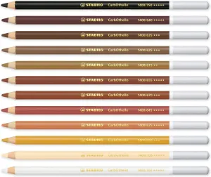 STABILO Chalk-Pastel Pencil CarbOthello - Pack of 12 - Warm Neutral Set