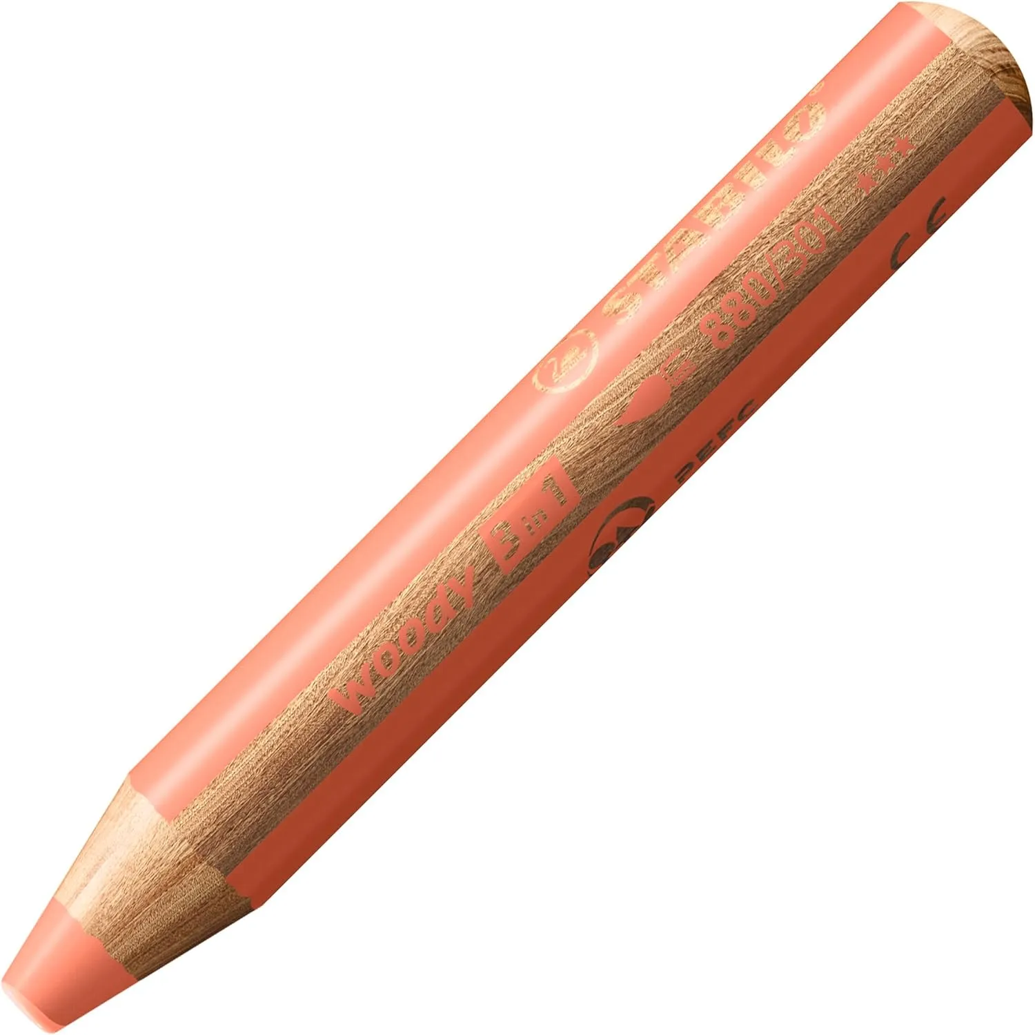 STABILO Multi-Talented Pencil woody 3 in 1 - Pack of 18 - Assorted Standard and Pastel Colors with Sharpener and Paint Brush