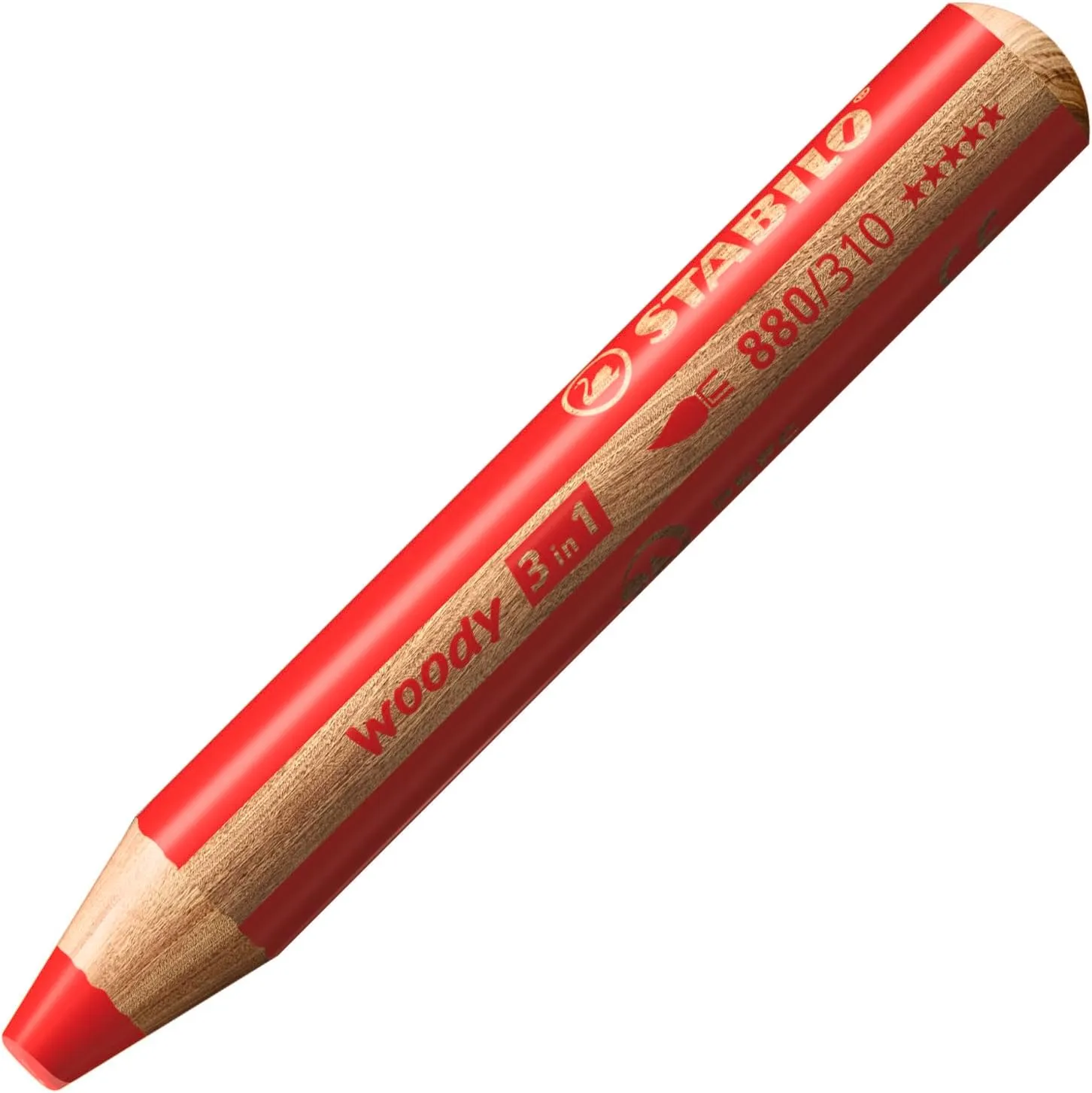 STABILO Multi-Talented Pencil woody 3 in 1 - Pack of 6 - Assorted Colors with Sharpener