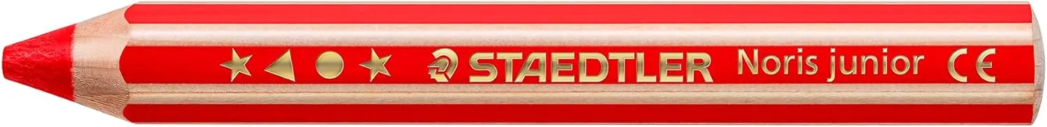 STAEDTLER 140 C6 Noris Junior 3-in-1 Colouring Pencils for Toddlers Aged 3  - Assorted Colours (Pack of 6)