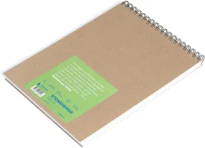 Stonehenge 100% Cotton Medium Weight Spiral Journal, White, 9 x 12 inches, 250gsm, 32 Sheets for Dry Media