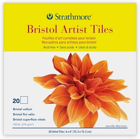 Strathmore Artist Tiles 6"X6" 20/Pkg-Bristol Vellum -62105972, White