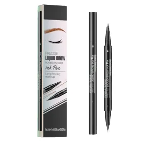 Taprinferior microblading eyebrow pencil, Tap Inferior Eyebrow Pencil, 2-in-1 Instantaneou Dual Tipped Eyebrow Pencil Waterproof, Hairline Eye Brow Pen, Waterproof and Sweatproof (01# Light Brown)