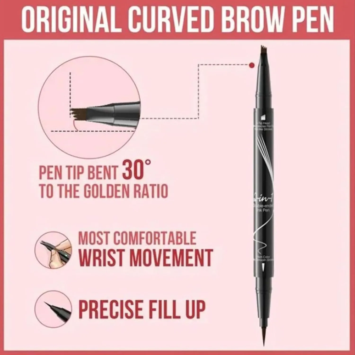 Taprinferior microblading eyebrow pencil, Tap Inferior Eyebrow Pencil, 2-in-1 Instantaneou Dual Tipped Eyebrow Pencil Waterproof, Hairline Eye Brow Pen, Waterproof and Sweatproof (01# Light Brown)