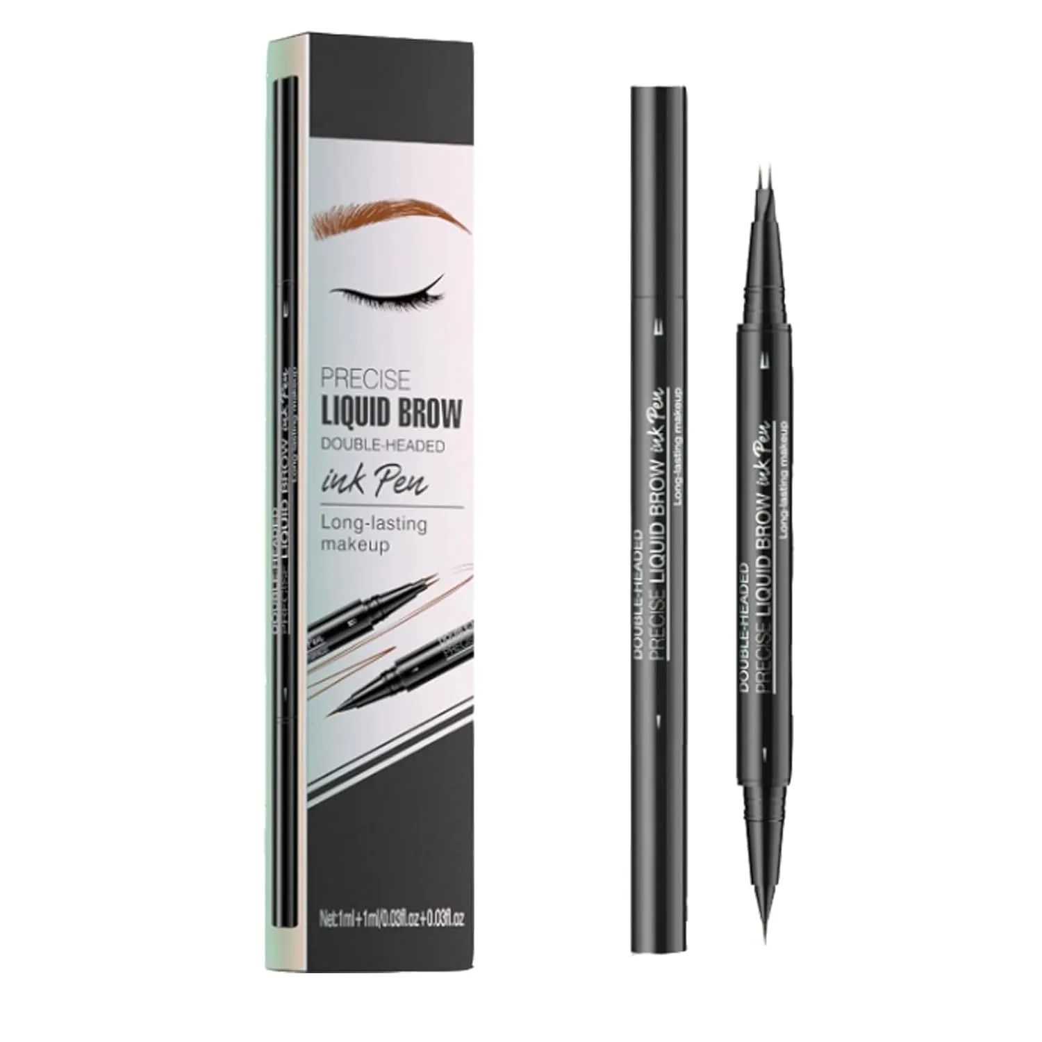 Taprinferior microblading eyebrow pencil, Tap Inferior Eyebrow Pencil, 2-in-1 Instantaneou Dual Tipped Eyebrow Pencil Waterproof, Hairline Eye Brow Pen, Waterproof and Sweatproof (01# Light Brown)