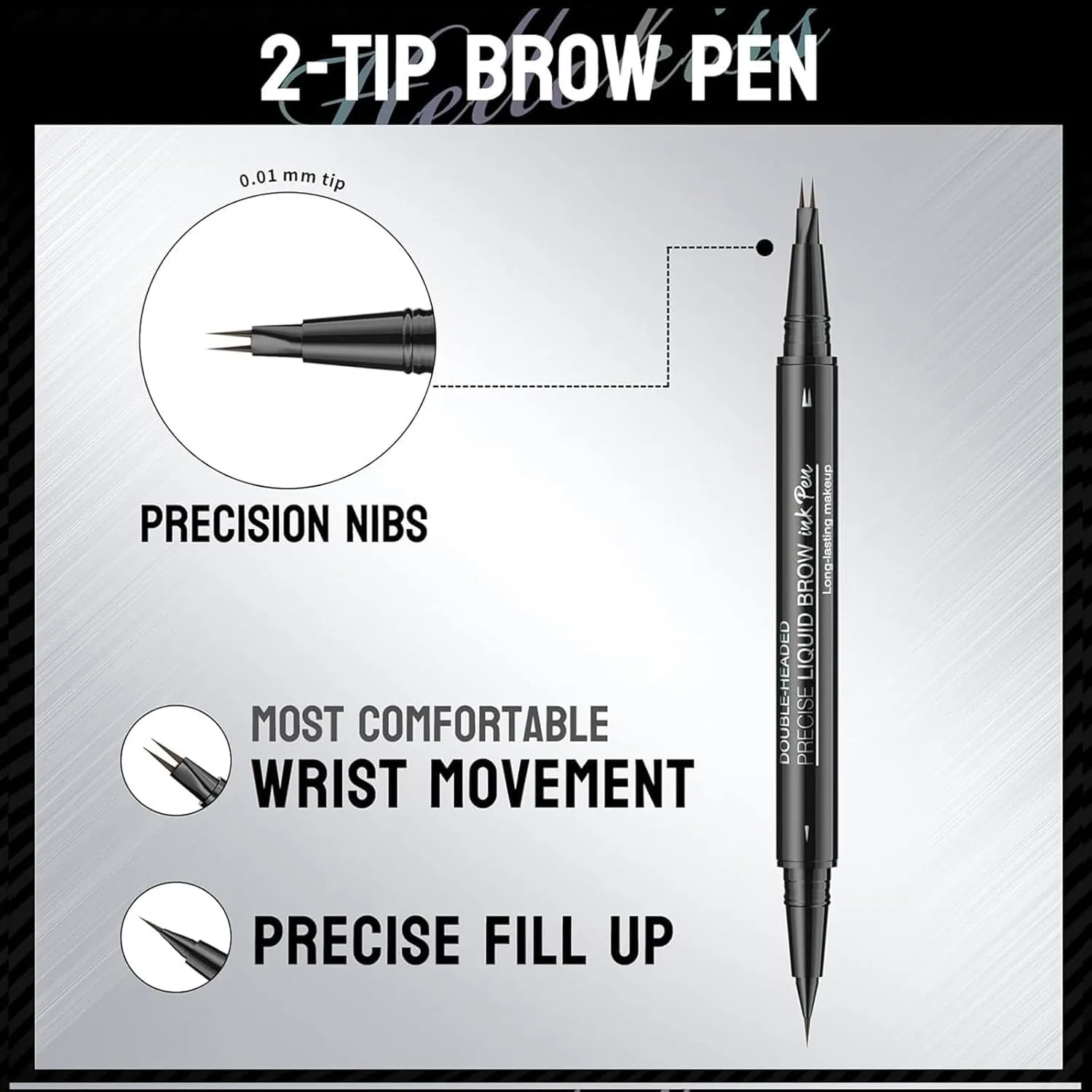 Taprinferior microblading eyebrow pencil, Tap Inferior Eyebrow Pencil, 2-in-1 Instantaneou Dual Tipped Eyebrow Pencil Waterproof, Hairline Eye Brow Pen, Waterproof and Sweatproof (01# Light Brown)