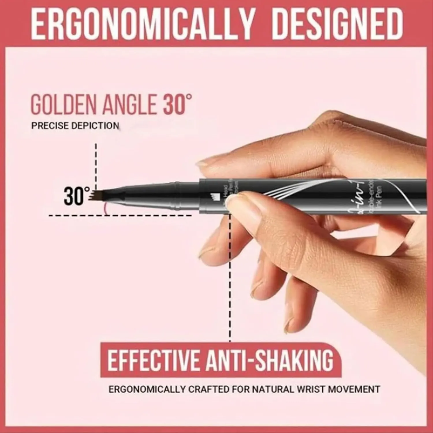 Taprinferior microblading eyebrow pencil, Tap Inferior Eyebrow Pencil, 2-in-1 Instantaneou Dual Tipped Eyebrow Pencil Waterproof, Hairline Eye Brow Pen, Waterproof and Sweatproof (01# Light Brown)