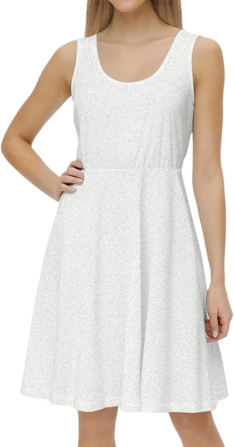 Tennis Short Dress for Women High Neck Knee Length Slim Sleeveless Tummy Control Cute Workout Summer Dresses