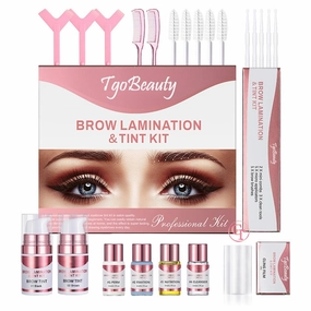 TgoBeauty Brow Lamination Kit with Black & Brown Colors for Fuller, Thicker, Beautiful Brows Professional DIY Eyebrow Kit for Salon & Home Use (Brow Lamination Kit)