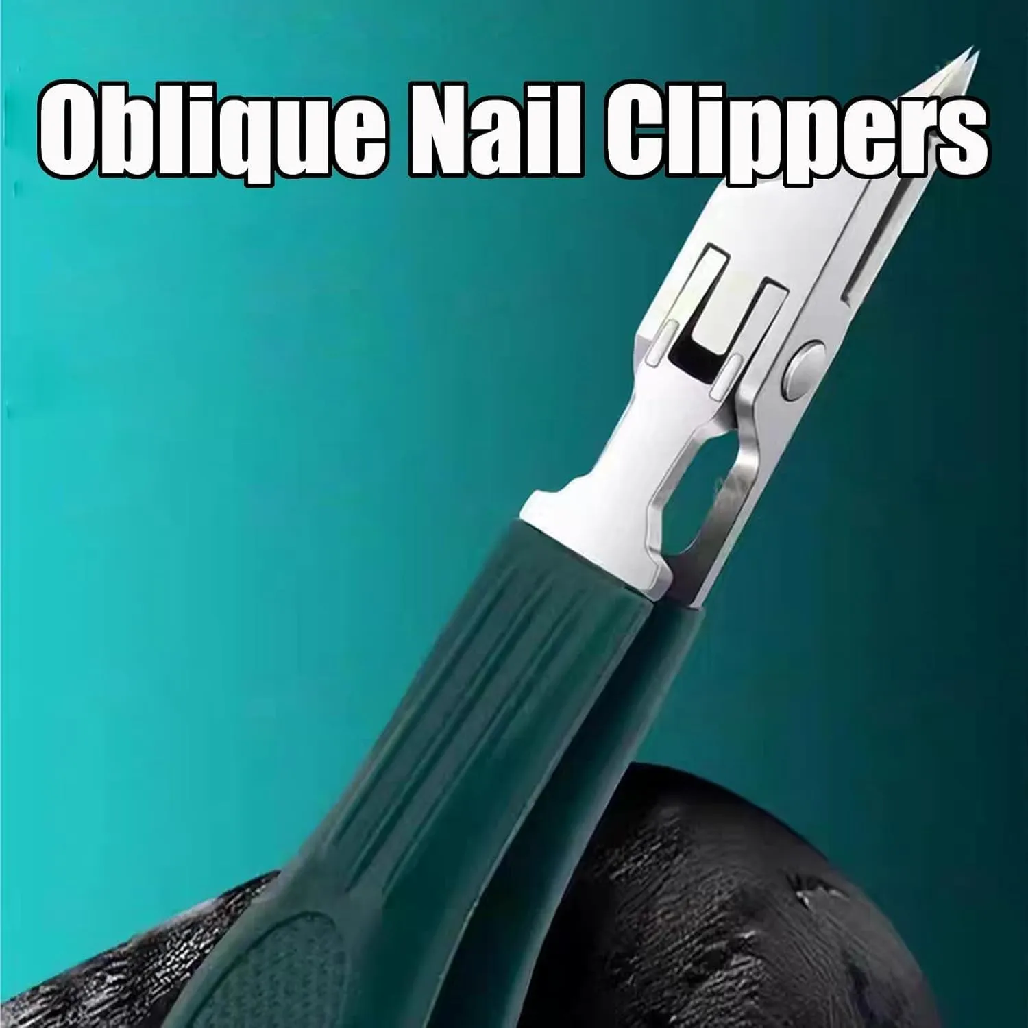 Three Sets of Eagle Beak Beveled Nail Clippers, Eagle Beak Nail Clippers, Super Sharp Oblique NailClippers, Wide Jaw Opening Anti-Splash Slanted for Easy Grooming (Green)