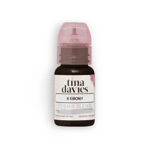Tina Davies Professional X Perma Blend Brow Pigment - Permanent Eyebrow Makeup - Colours Heal True to Tone - High Retention - Ebony, 1/2oz