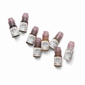 Tina Davies Professional Bolder Brown Brow Pigment Collection - Permanent Eyebrow Makeup - Colours Heal True to Tone - Includes Colour Chart - 8 x 1/2oz bottles