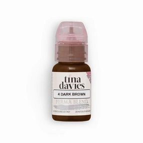 Tina Davies Professional X Perma Blend Brow Pigment - Permanent Eyebrow Makeup - Colours Heal True to Tone - High Retention - Dark Brown, 1/2oz