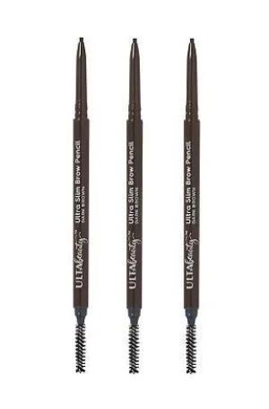 Ulta Beauty 3 Pack Ultra Slim Brow Pencil. Dark Brown. Size 0.003 oz